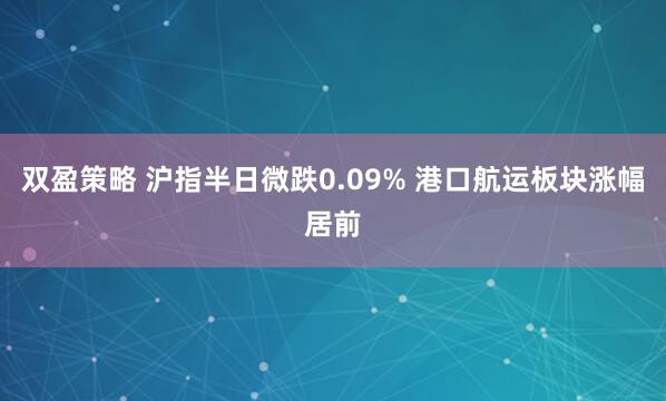 双盈策略 沪指半日微跌0.09% 港口航运板块涨幅居前