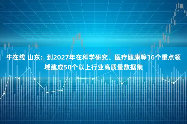 牛在线 山东：到2027年在科学研究、医疗健康等16个重点领域建成50个以上行业高质量数据集